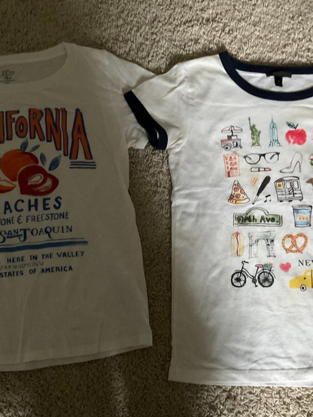 j.crew cotton T-shirt STATES OF USA. SIZE: m. COLOR: white.